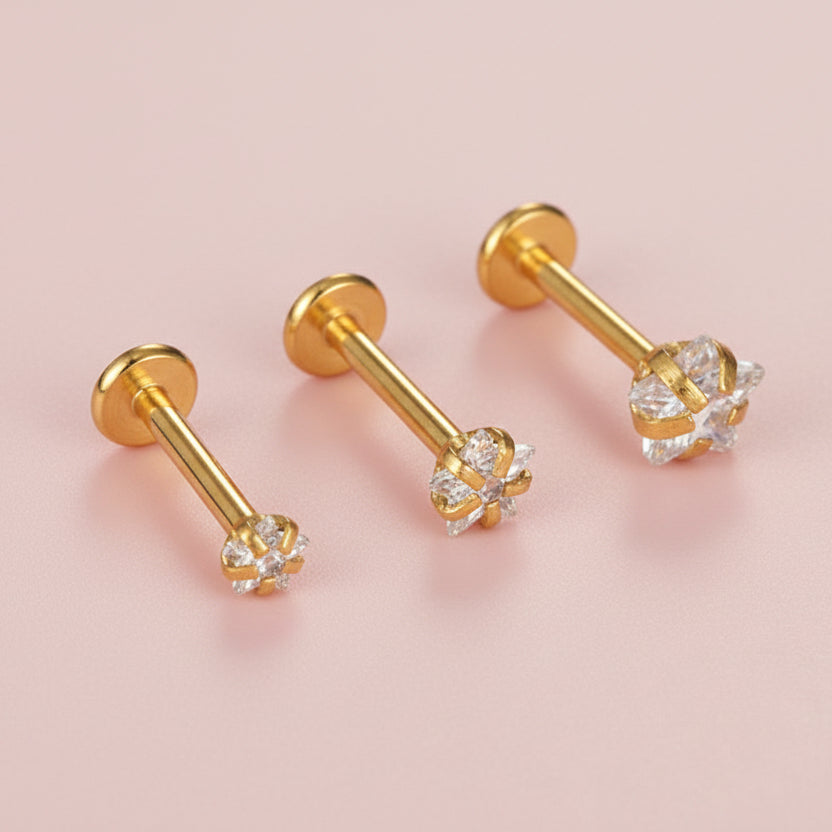 Piercing zirconia estrella - Acero quirúrgico