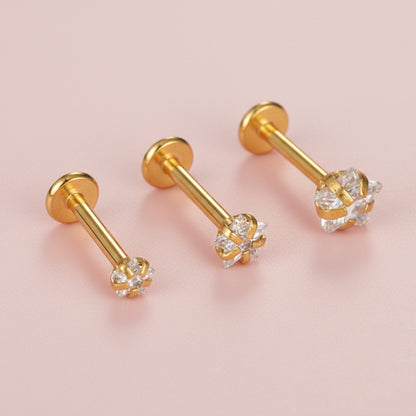 Piercing zirconia estrella - Acero quirúrgico