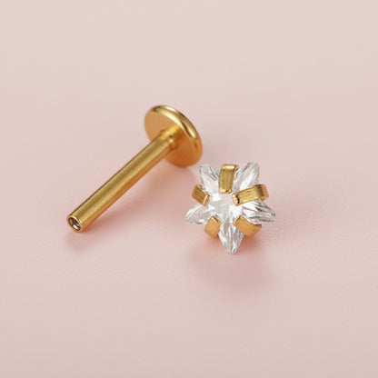 Piercing zirconia estrella - Acero quirúrgico