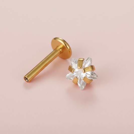 Piercing zirconia estrella - Acero quirúrgico