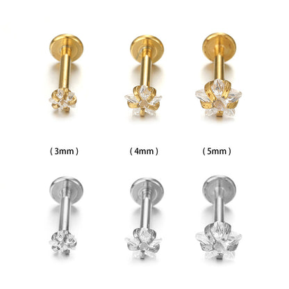 Piercing zirconia estrella - Acero quirúrgico