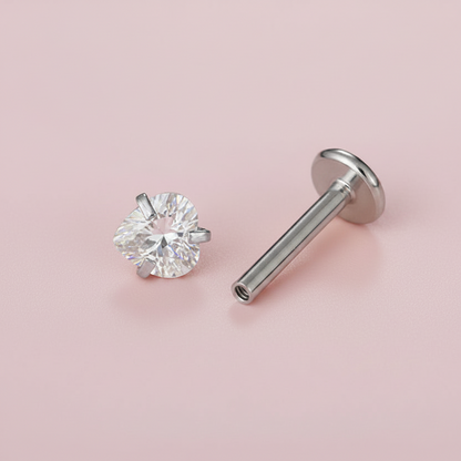Labret zirconia corazón dorado - Acero quirúrgico
