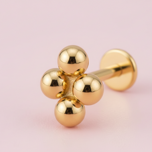 Labret 4  esferas esferas - Acero quirúrgico