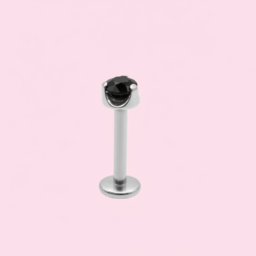 Piercing biselado negro - Titanio (Labret)