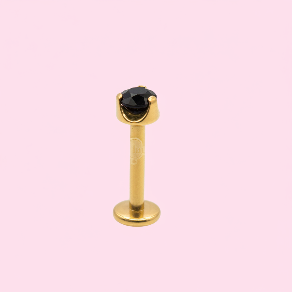 Piercing biselado negro - Titanio (Labret)