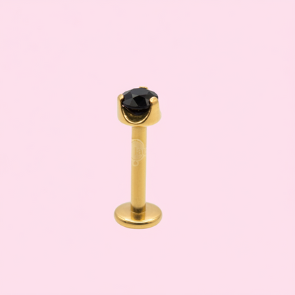 Piercing biselado negro - Titanio (Labret)