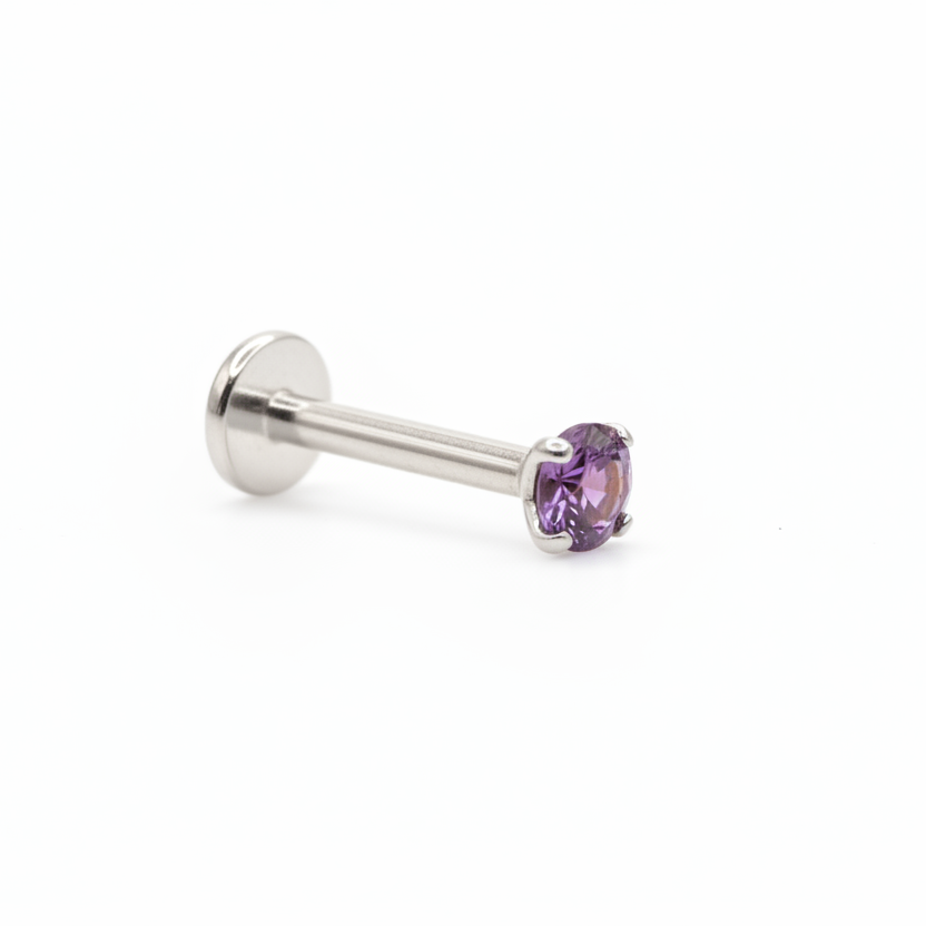 Piercing zirconia morada 2.5 mm - Titanio