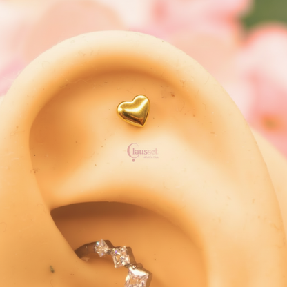 Piercing corazón plano - Titanio (Labret)