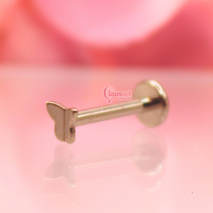 Labret mariposa mini - Titanio