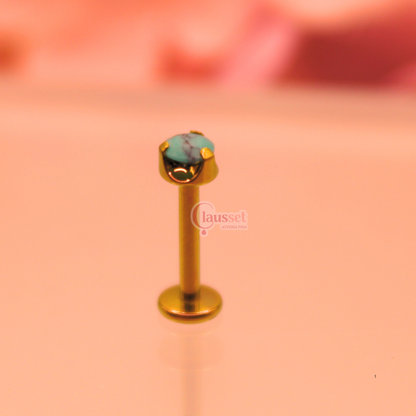 Labret básico ópalo azul - Titanio