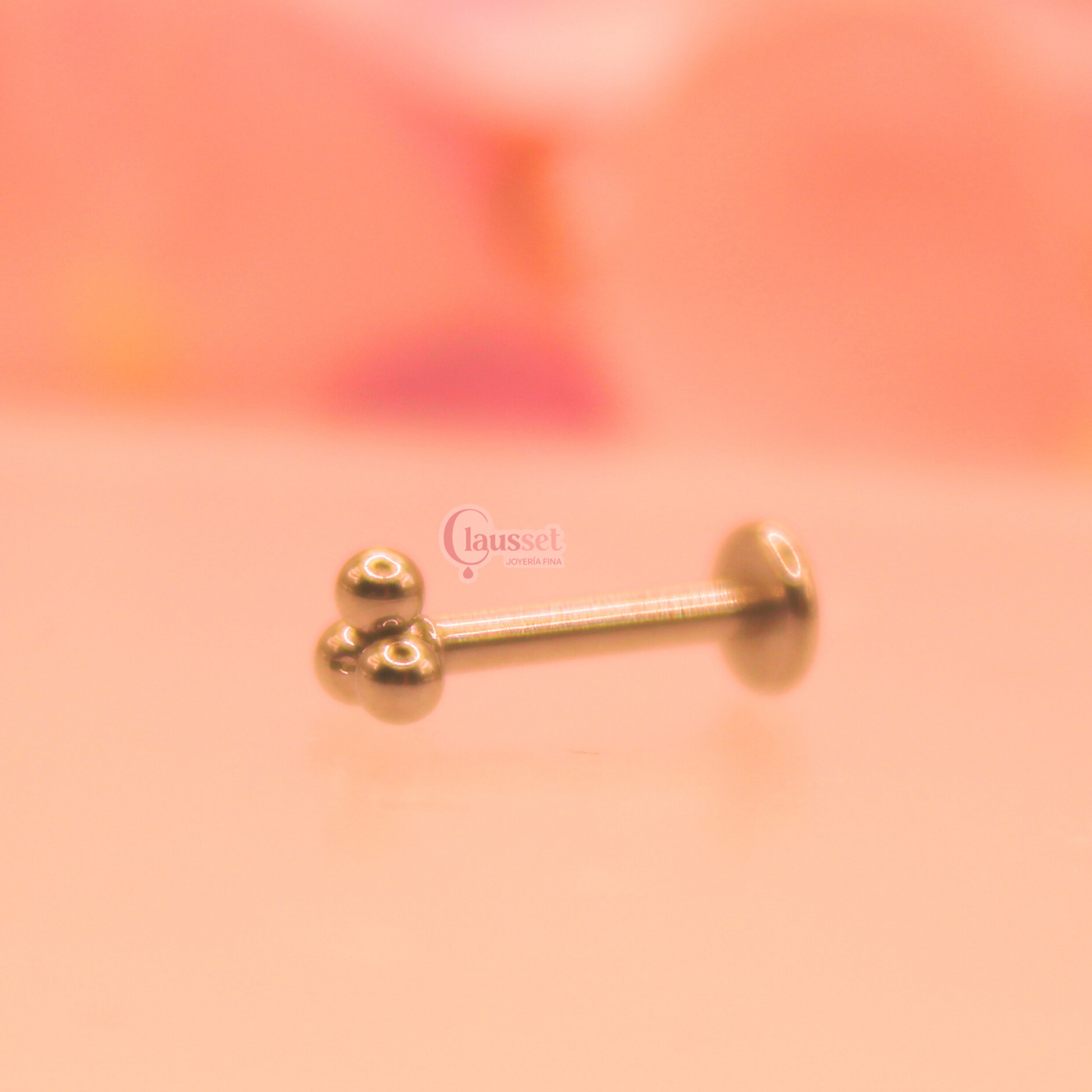 Labret tres esferitas - Titanio