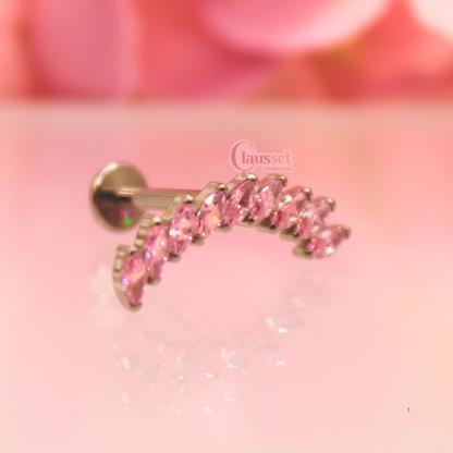 Labret arco 9 olivos rosas - Titanio