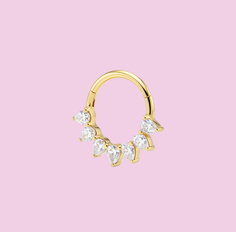 Aro clicker 8 zirconias Dorado - Titanio