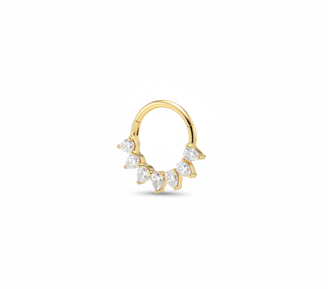 Aro clicker 8 zirconias Dorado - Titanio