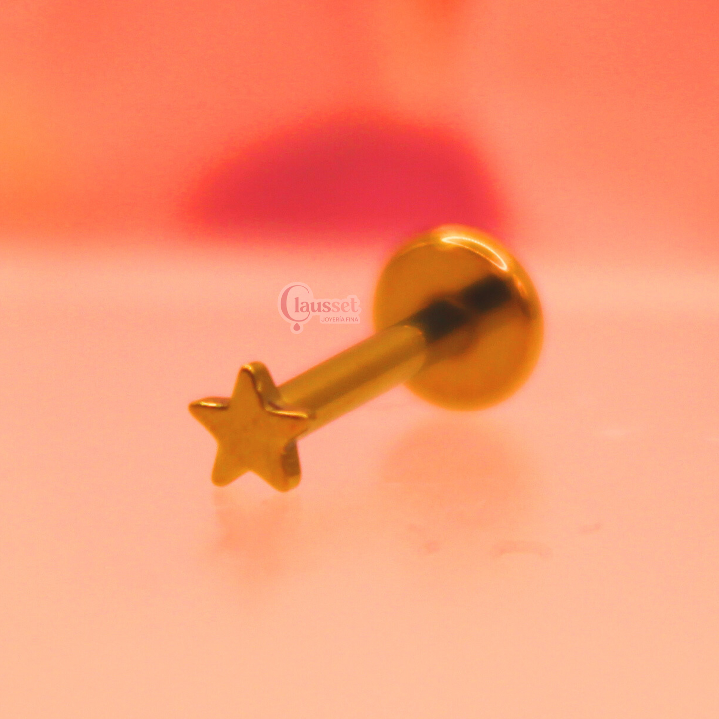 Labret Estrella plana - Titanio