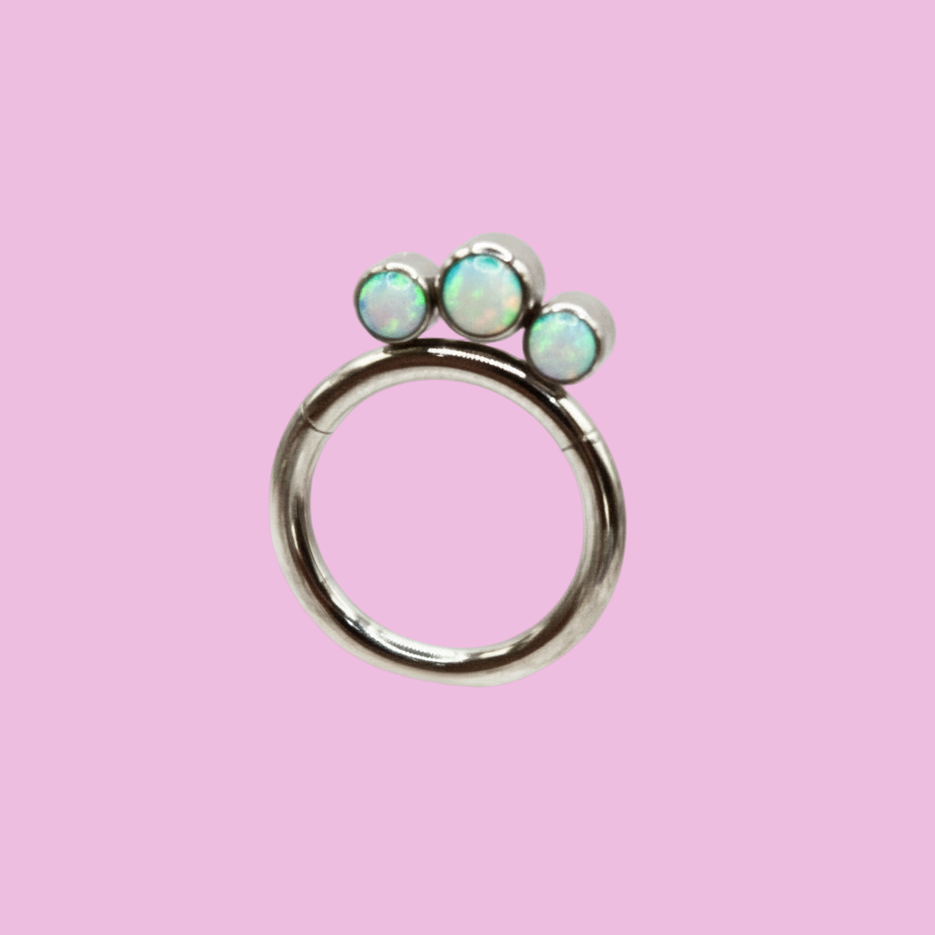 Aro Clicker 3 Opalos tornasol- Titanio