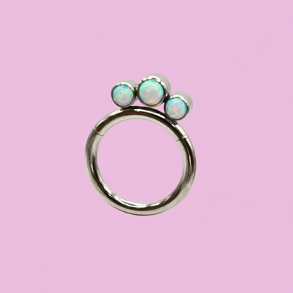 Aro Clicker 3 Opalos tornasol- Titanio