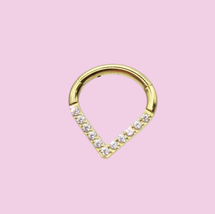 Aro Clicker diseño "V" Titanio