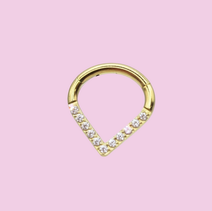 Aro Clicker diseño "V" Titanio