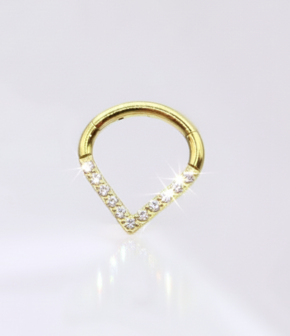 Aro Clicker diseño "V" Titanio