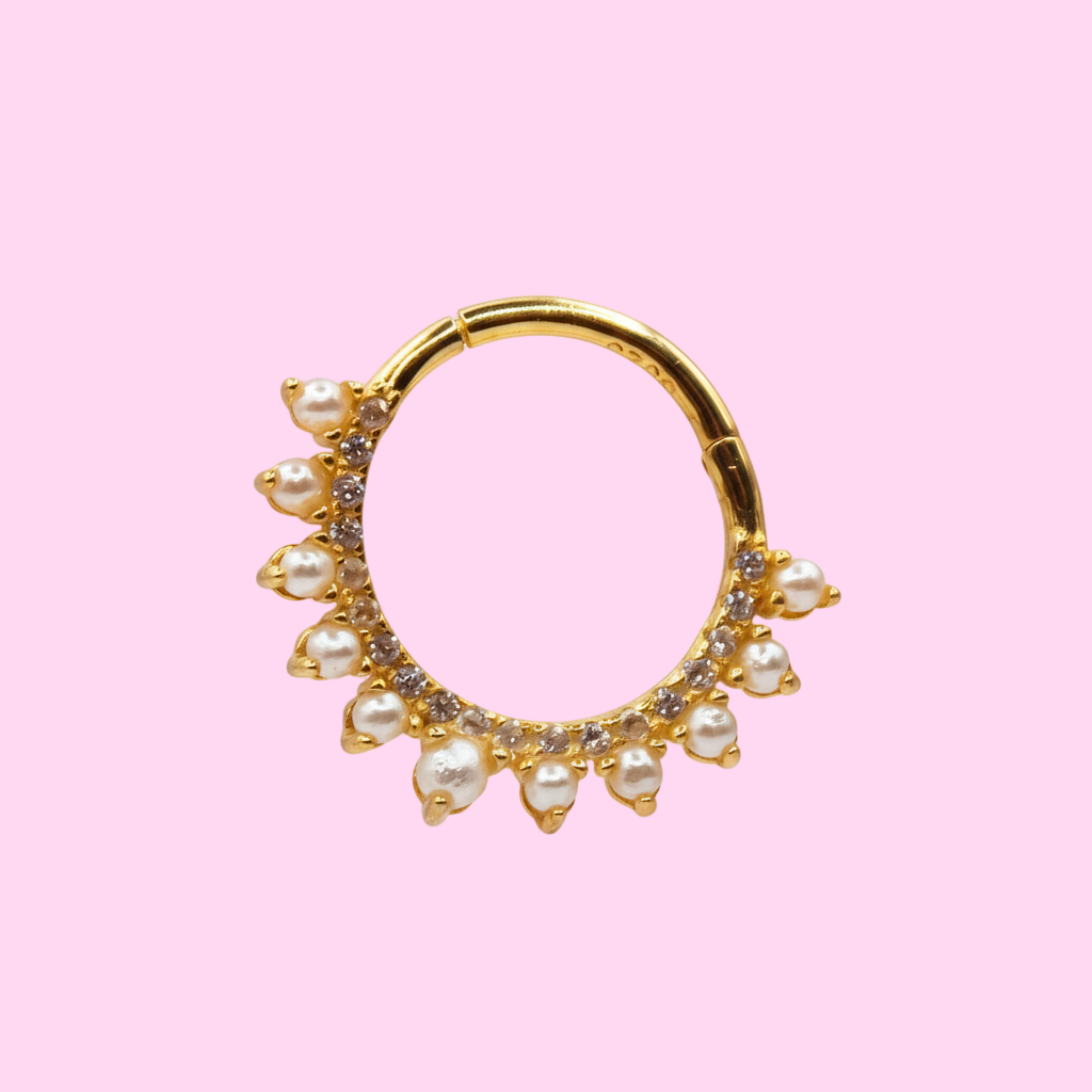 Aro Clicker perlas - Plata Esterlina .925