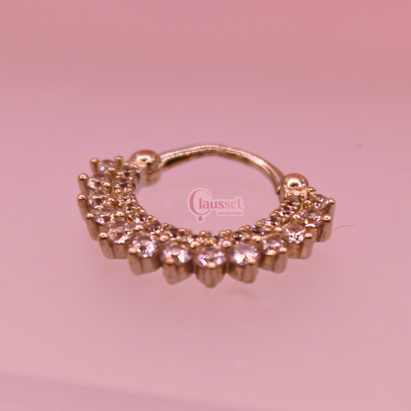 Aro clicker blanco - Plata Esterlina .925