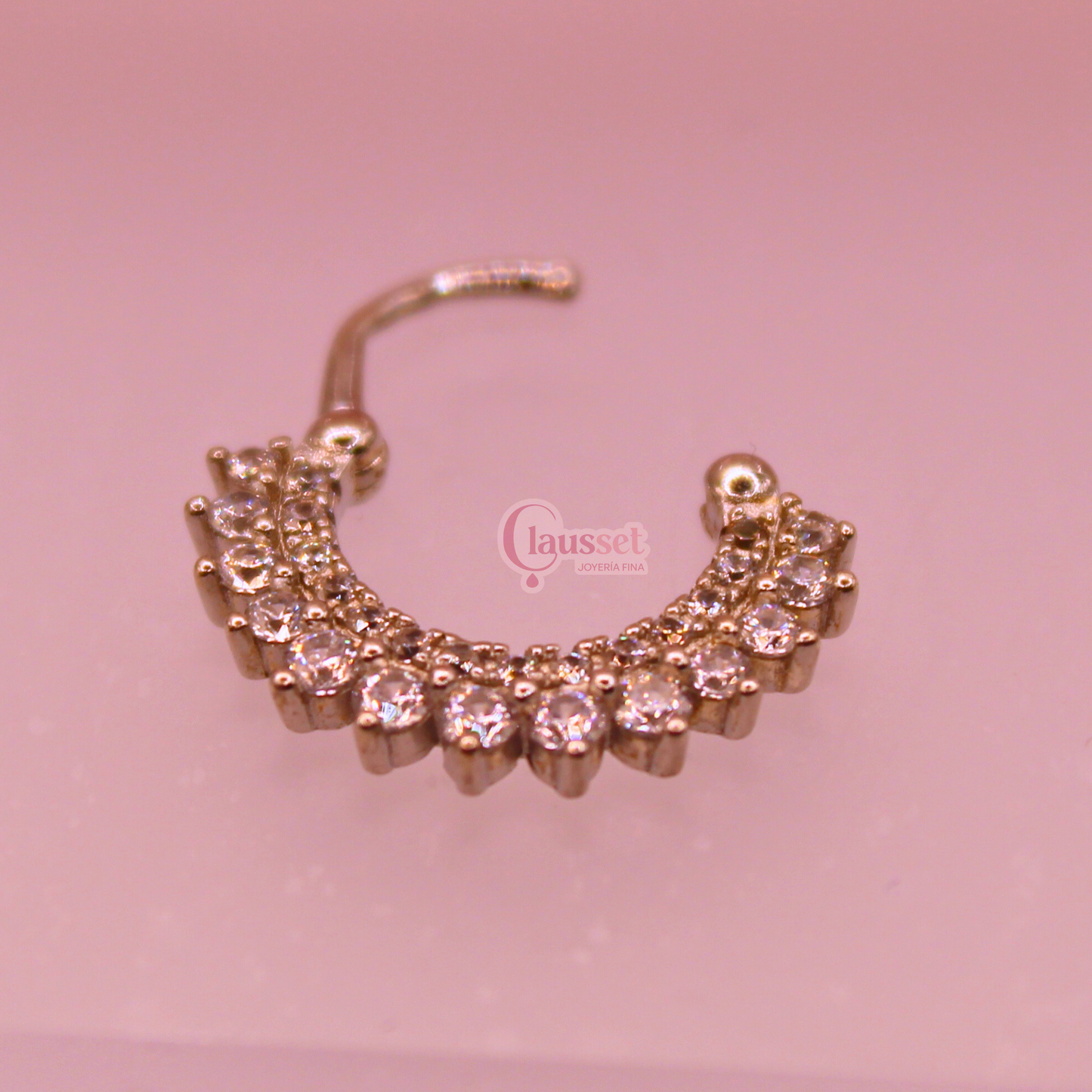 Aro clicker blanco - Plata Esterlina .925
