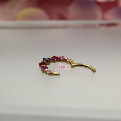 Aro clicker "Bugambilias" -Oro solido 14k