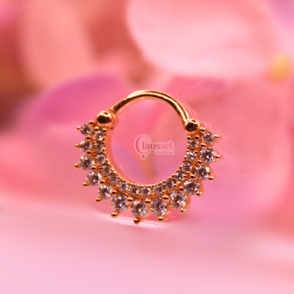 Aro Clicker laminado rosa - Plata Esterlina .925