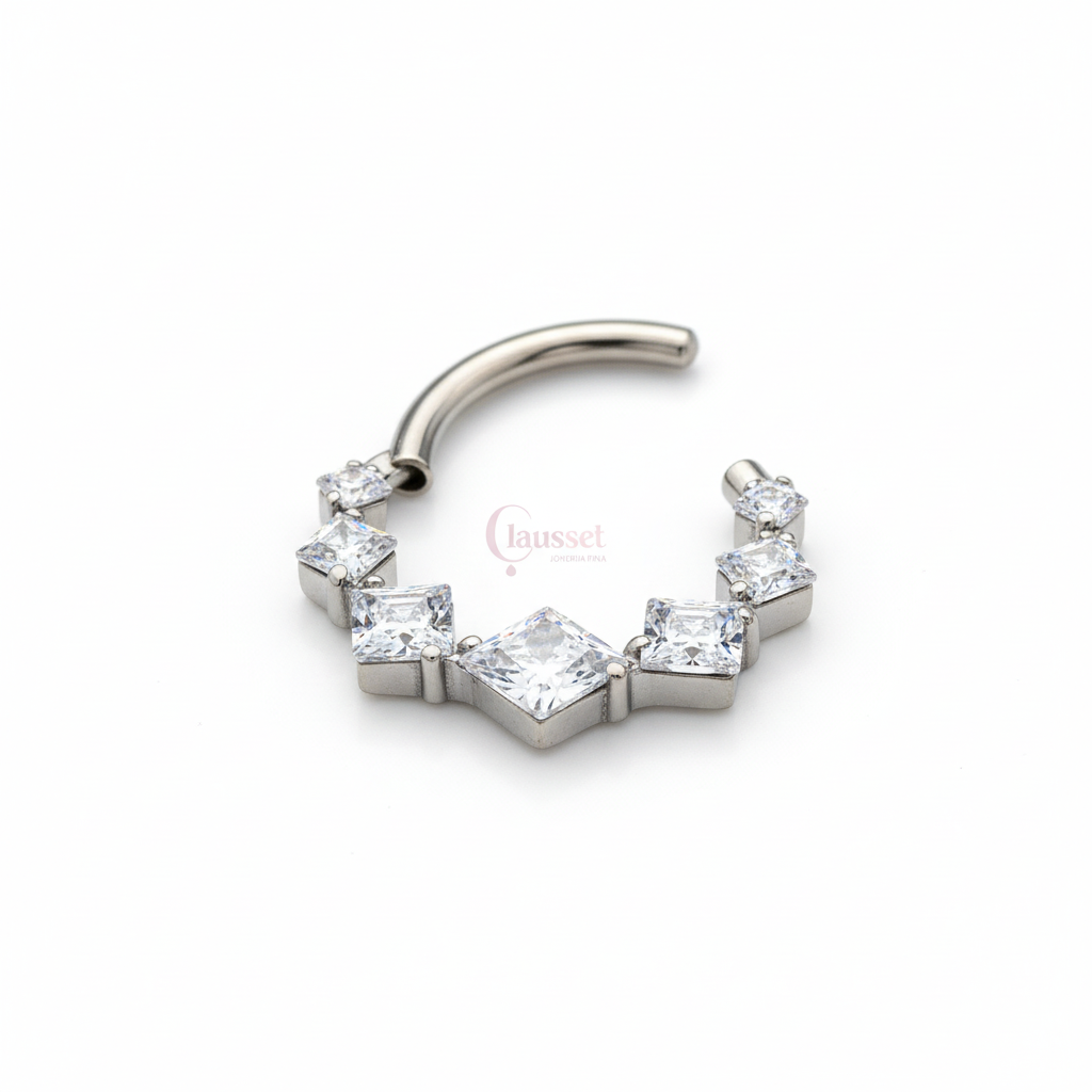 Aro clicker rombos - Titanio