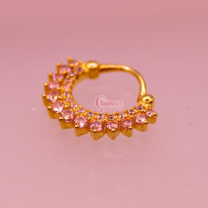 Aro Clicker rosa - Plata Esterlina .925