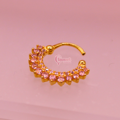 Aro Clicker rosa - Plata Esterlina .925