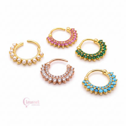 Aro Clicker perlas - Plata Esterlina .925