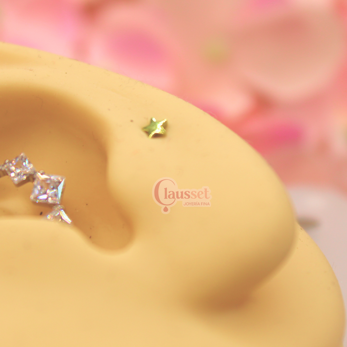 Labret Estrella plana - Titanio