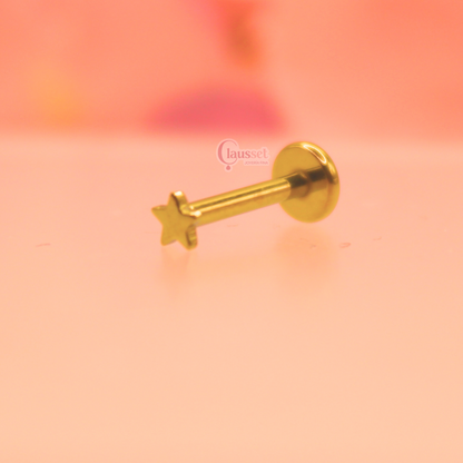 Labret Estrella plana - Titanio