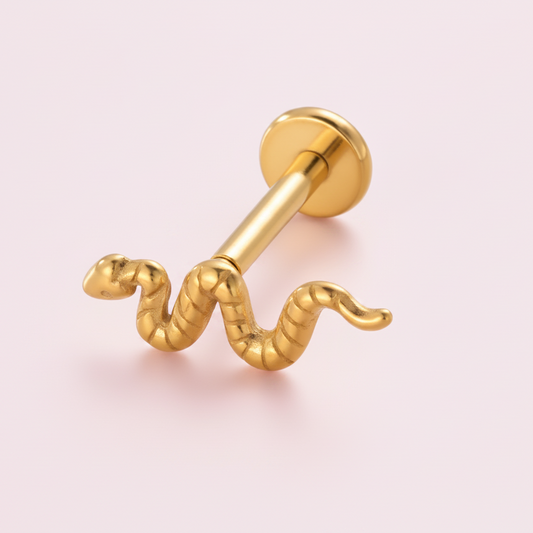Piercing Serpiente Dorada - Acero Quirúrgico