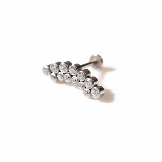 Labret Nube 14 zirconias biseladas - Titanio