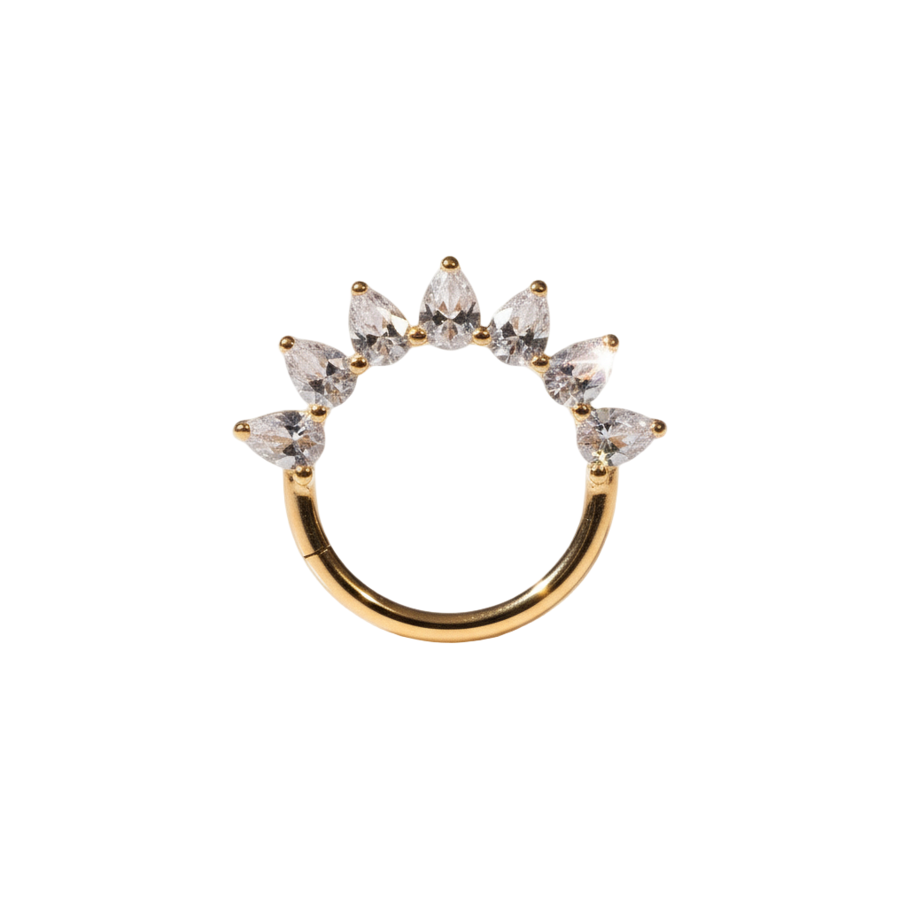Aro clicker 8 zirconias Dorado - Titanio