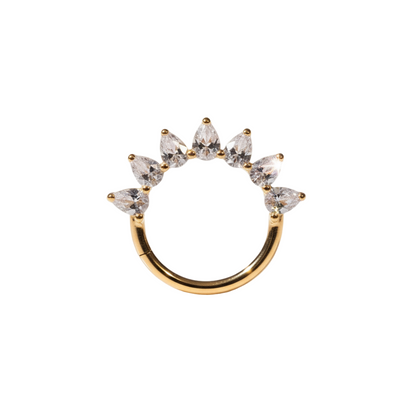 Aro clicker 8 zirconias Dorado - Titanio