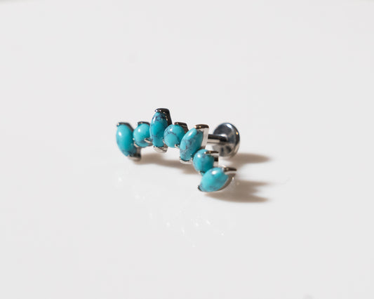 Labret Ópalos Turquesas - Titanio