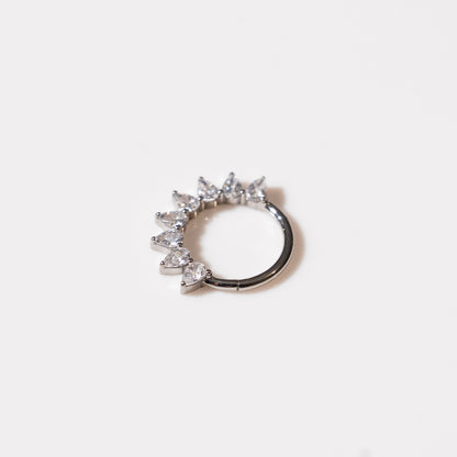 Aro Clicker 8 Zirconias Plateado - Titanio