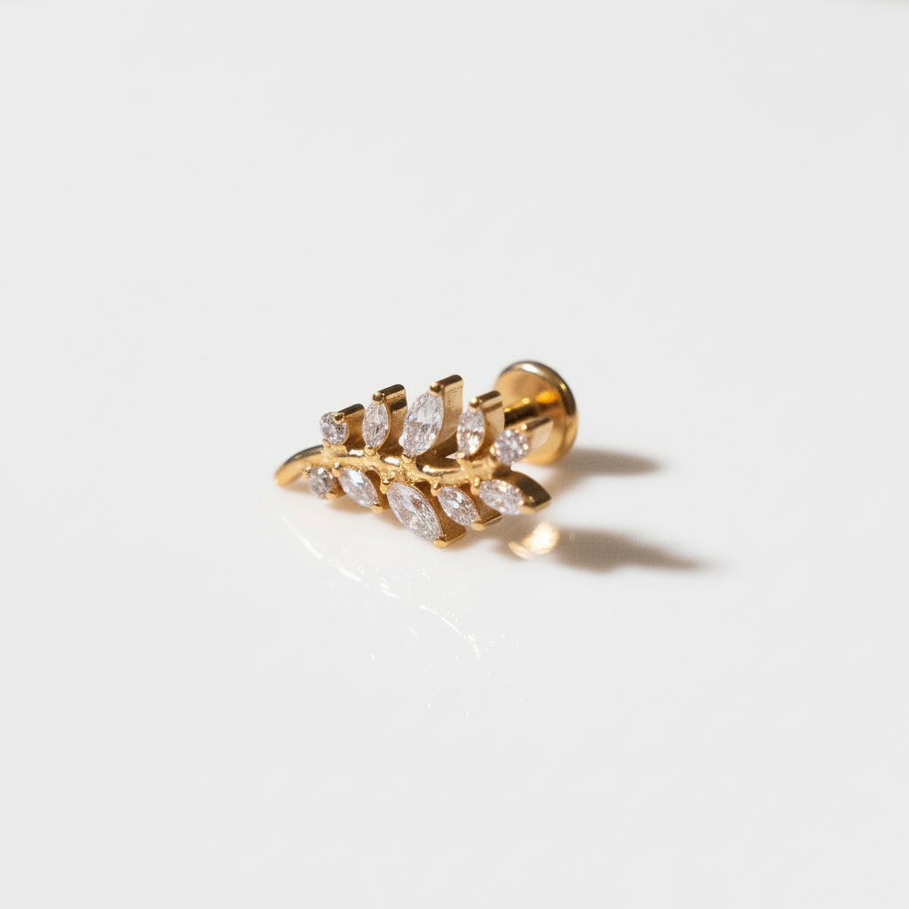 Piercing Fila Hojitas - Titanio (Labret)