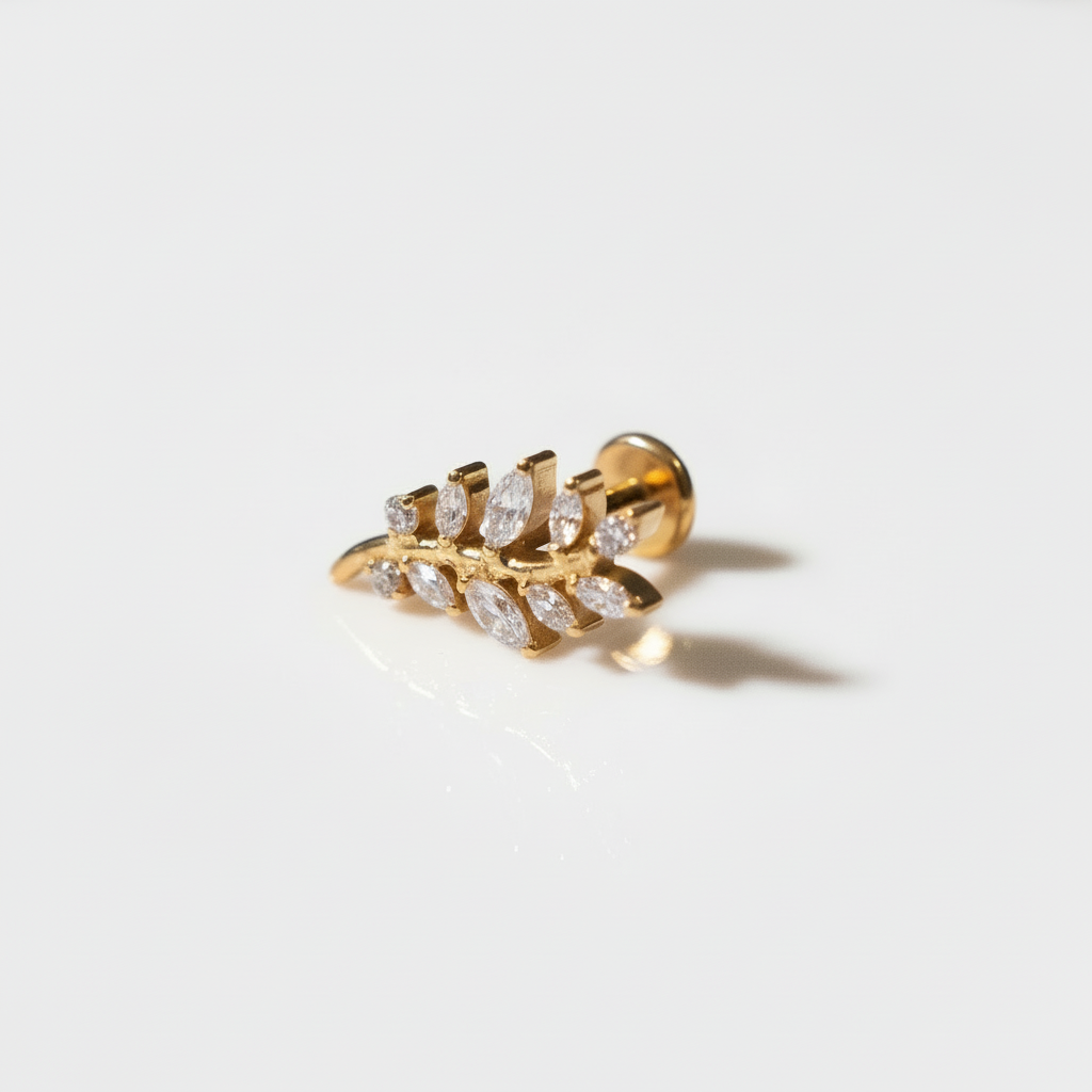 Piercing Fila Hojitas - Titanio (Labret)