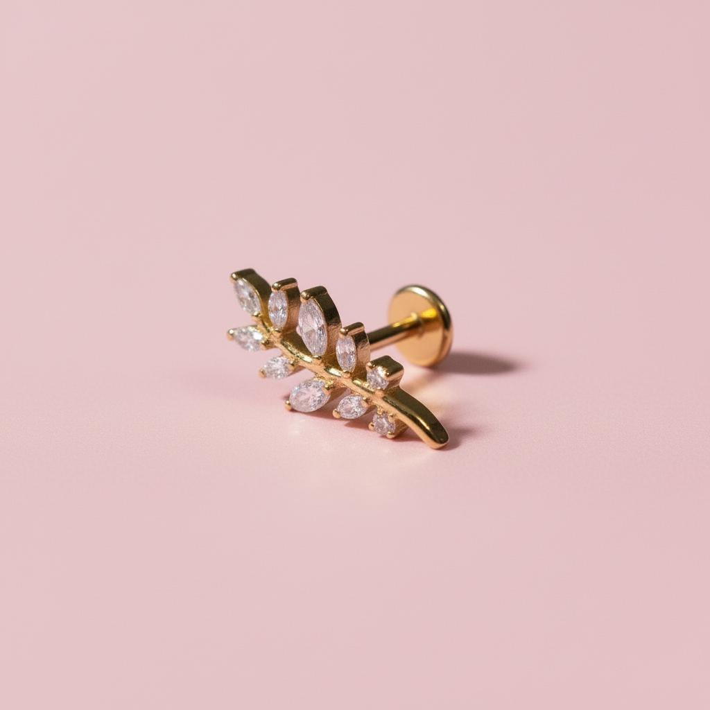 Piercing Fila Hojitas - Titanio (Labret)