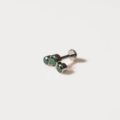 Piercing  3 Pastillas Verdes - Titanio