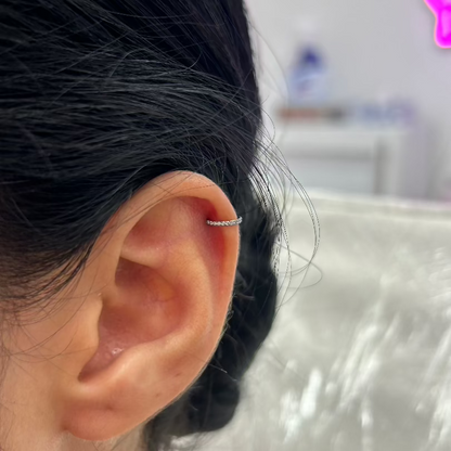 Aro Clicker 6mm con Zirconias de lado Titanio