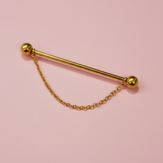 Piercing Industrial con cadena - Titanio