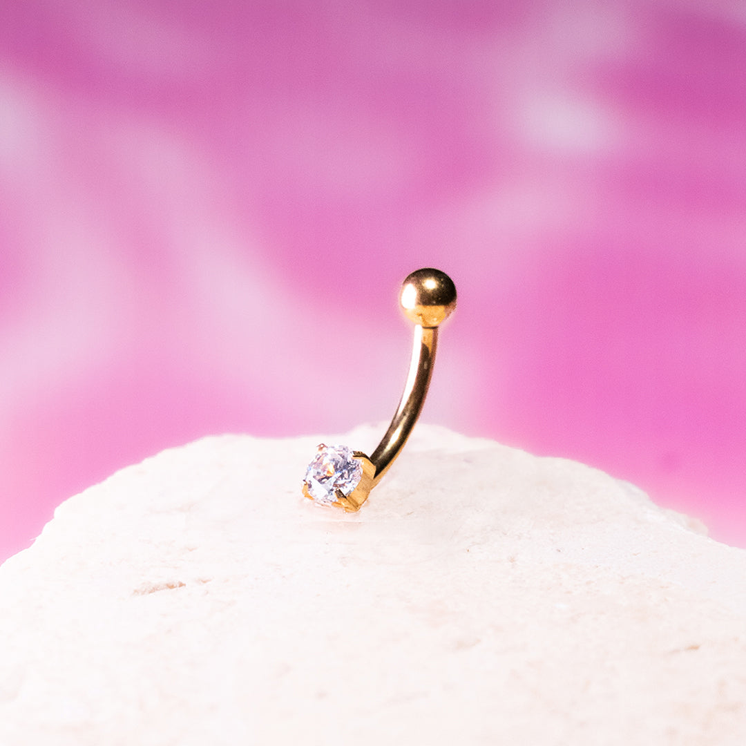 Piercing Banana deluxe  - Titanio (Recubrimiento PVD GOLD)