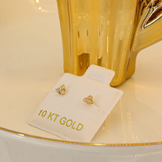 Broquel 3 Zirconias Oro 10K