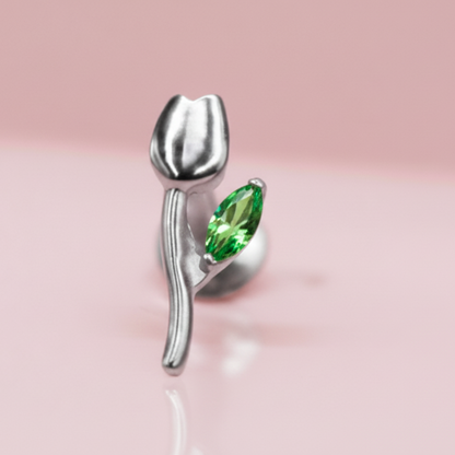 Piercing Tulipán verde - Titanio